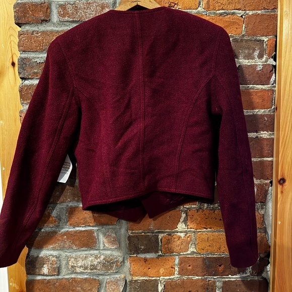 Vintage Women's Embroidered Burgundy Jacket Wool - Picture 8 of 9